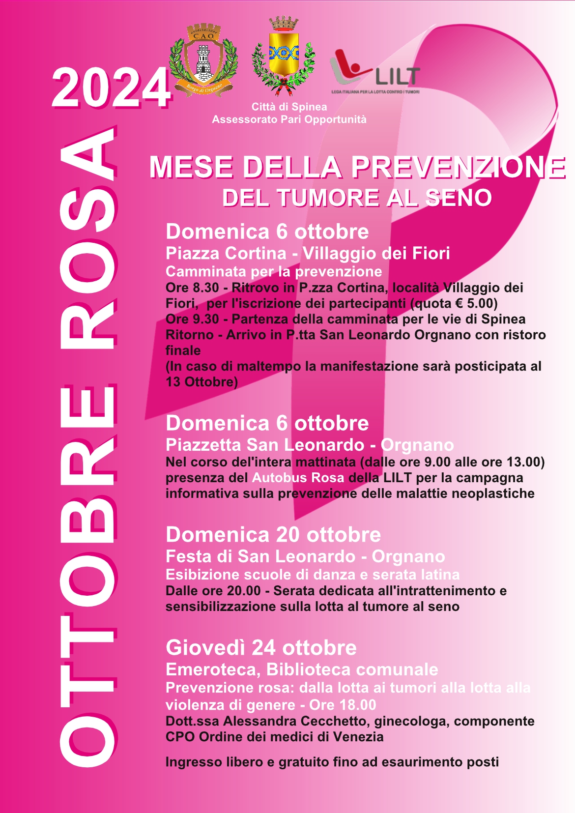 Iniziative per il mese della prevenzione del tumore al seno